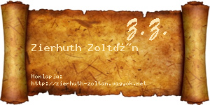 Zierhuth Zoltán névjegykártya