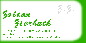 zoltan zierhuth business card